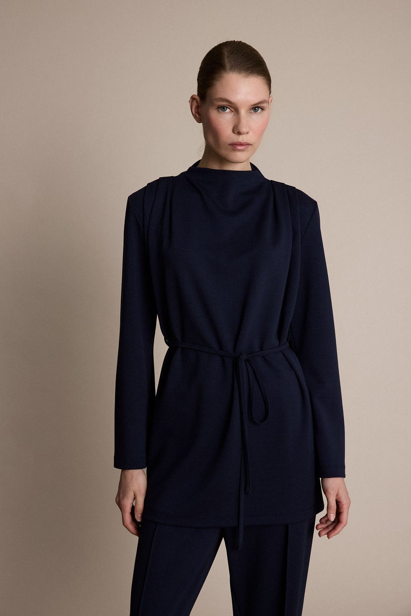 DeFacto Blue Woman Regular Fit Long Sleeve Tunic Casual - Image 3